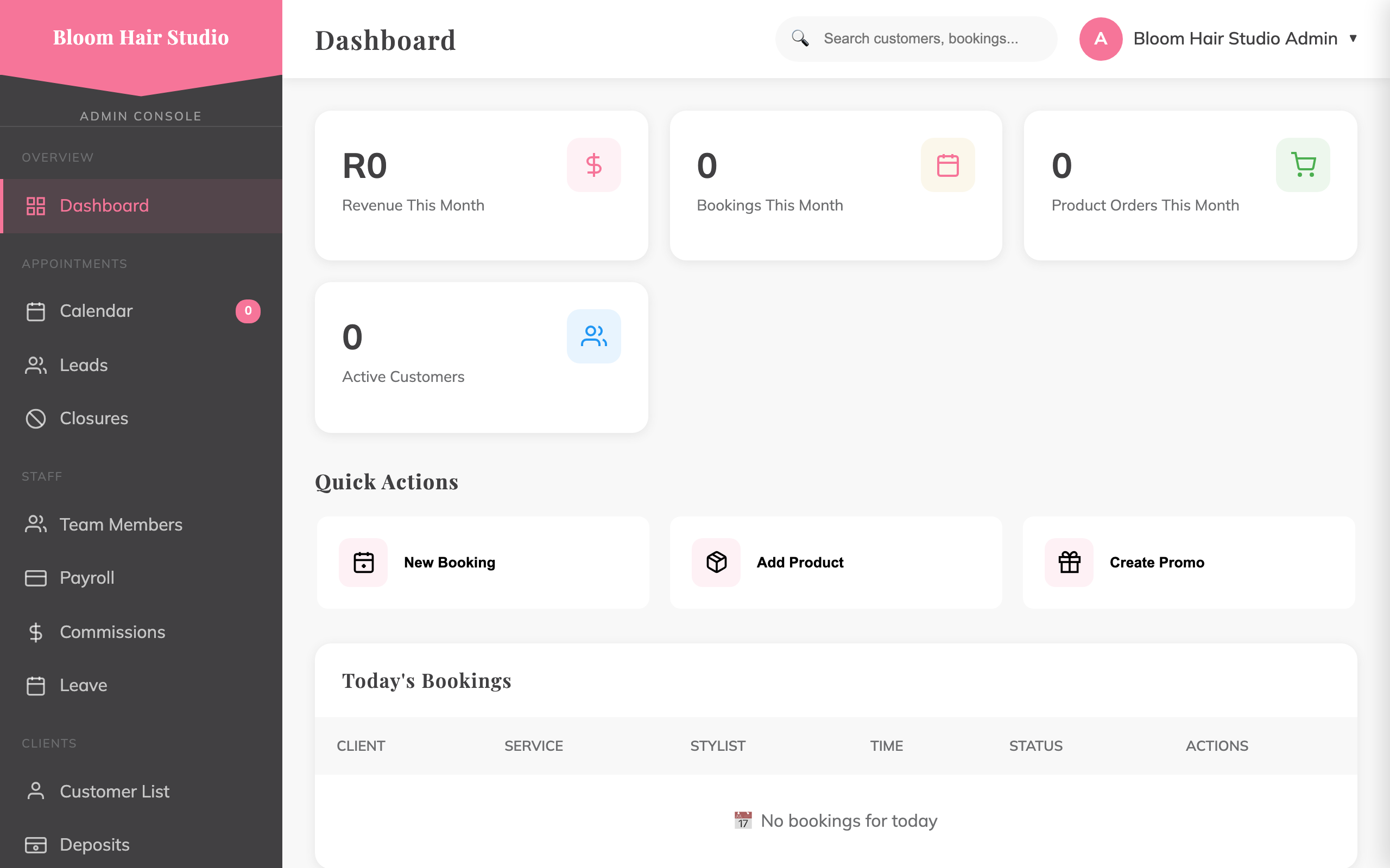 Reports and analytics dashboard