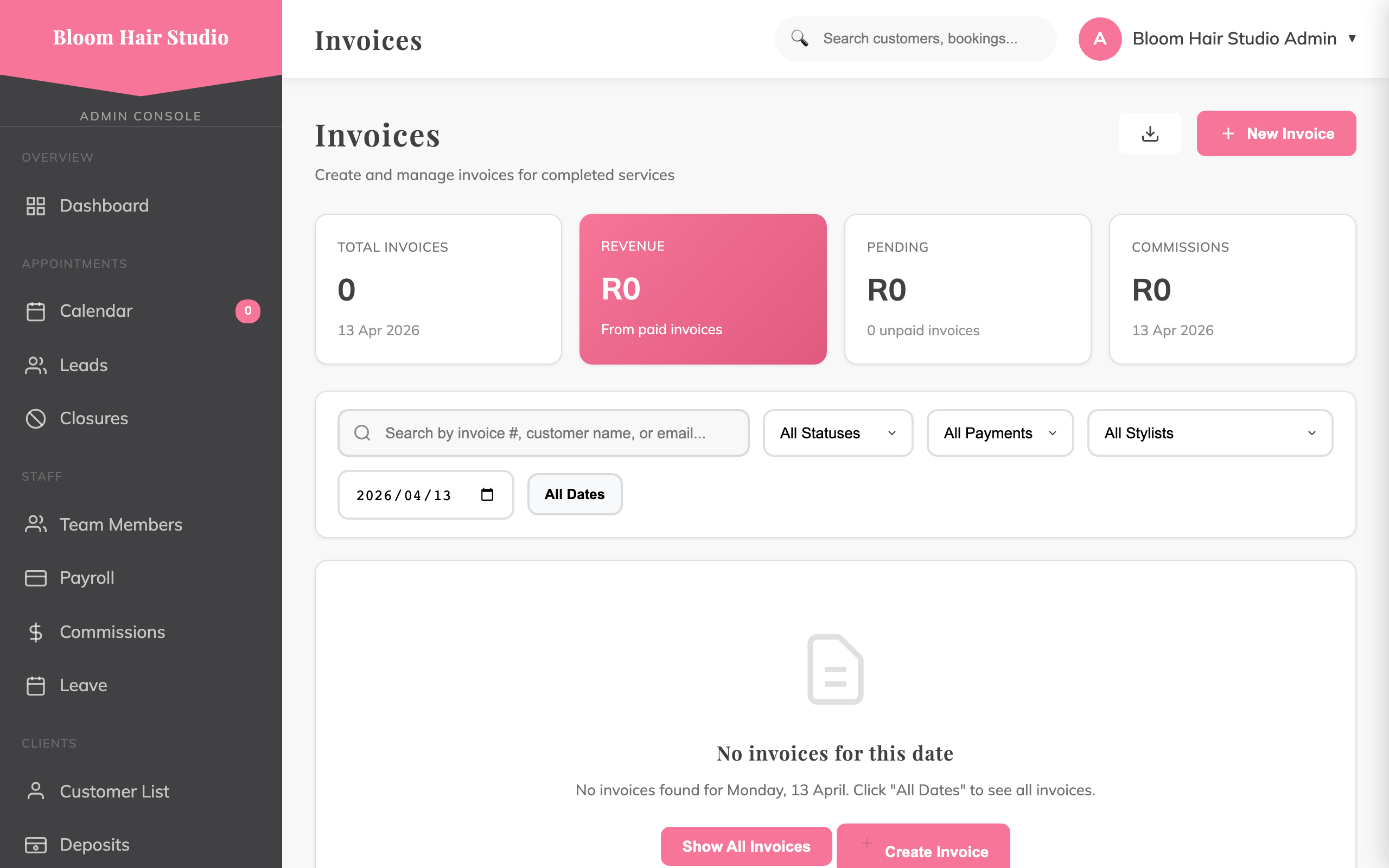 Invoicing and payments